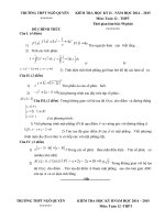 Tải Đề thi học kì 2 môn Toán lớp 12 trường THPT Ngô Quyền năm học 2014 - 2015 - Đề kiểm tra học kỳ II môn Toán lớp 12 có đáp án
