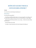 Hướng dẫn giải bài 3 trang 61 sgk Sinh học 7