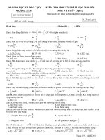Đề thi học kì 1 môn Vật lí 12 năm 2019-2020 có đáp án - Sở GD&ĐT Quảng Nam