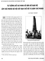 Tư tưởng Hồ Chí Minh về vấn đề quá độ lên chủ nghĩa xã hội bỏ qua chế độ tư bản chủ nghĩa