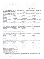 Đề thi học kì 1 môn Tiếng Anh 10 năm 2020-2021 có đáp án - Trường THPT chuyên Huỳnh Mẫn Đạt (Khối cơ bản)