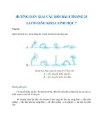 Hướng dẫn trả lời câu hỏi bài 8 trang 29 sgk Sinh học 7