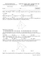 Đề thi học kì 1 môn Toán 11 năm 2020-2021 có đáp án - Trường THPT chuyên Huỳnh Mẫn Đạt (Khối chuyên)