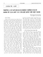 Những cơ sở hoạch định chính sách kinh tế của Mỹ và vấn đề đối với Việt Nam.