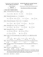 Đề thi học kì 1 môn Toán 11 năm 2019-2020 có đáp án - Trường THPT Lạc Long Quân
