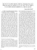 Quản lý xã hội trong những tình huống bất thường do tác động của các yếu tố tự nhiên và xã hội: Kinh nghiệm của Trung Quốc.