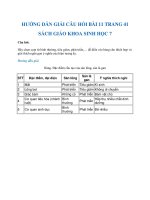 Hướng dẫn trả lời câu hỏi bài 11 trang 41 sgk Sinh học 7