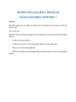 Hướng dẫn giải bài 1 trang 28 sgk Sinh học 7
