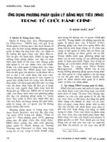 ứng dụng phương pháp quản lý bằng mục tiêu (Mbo) trong tổ chức hành chính.