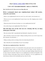 Tải Write a paragraph about your neighborhood - Tiếng Anh 6 Unit 4 Skills 2 trang 45| Talk about your neighborhood lớp 6