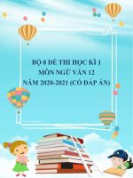 Bộ 8 đề thi học kì 1 môn Ngữ văn 12 năm 2020-2021 (Có đáp án)