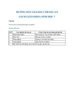 Bài 3 trang 112 sinh 7 | Trả lời câu hỏi bài 3 trang 113 SGK Sinh lớp 7 | Giải sinh 7 bài 34