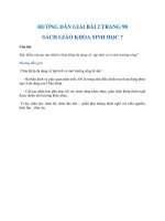 Bài 2 trang 98 sgk Sinh học 7 | Giải bài tập Sinh 7