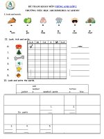 Tải Đề thi thử môn tiếng Anh lớp 2 trường Tiểu Học Archimedes Academy có đáp án - Đề kiểm tra môn tiếng Anh lớp 2 có đáp án