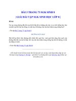 Bài 3 trang 73 sgk Sinh học 8 | Giải bài tập SGK Sinh 8