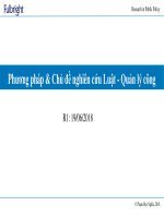 Bài giảng 1. Phương pháp và Chủ đề nghiên cứu Luật - Quản lý công
