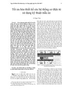 Tối ưu hóa thiết kế các hệ thống cơ điện tử sử dụng kỹ thuật mẫu ảo