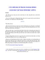 Câu hỏi bài 29 trang 94 sgk Sinh học 8 | Giải bài tập Sinh 8