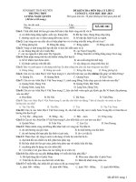 Đề thi học kì 1 môn Địa lí 12 năm 2020-2021 có đáp án - Trường THPT Lương Ngọc Quyến