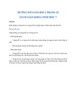 Hướng dẫn giải bài 1 trang 25 sgk Sinh học 7