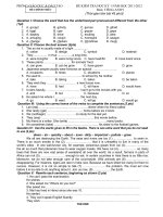 Đề thi học kì 1 môn Tiếng Anh lớp 9 chọn lọc có đáp án | Tiếng Anh, Lớp 9 - Ôn Luyện