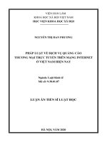 Tóm tắt luận án tiến sĩ luật học pháp luật về dịch vụ quảng cáo thương mại trực tuyến trên mạng internet ở việt nam hiện nay