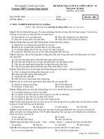 Đề thi học kì 1 môn GDCD 10 năm 2020-2021 có đáp án - Trường THPT Lương Ngọc Quyến