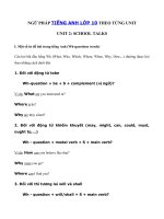 Tải Ngữ pháp Unit 2 lớp 10 School Talks hệ 7 năm - Cấu trúc ngữ pháp tiếng Anh lớp 10 Unit 2 chi tiết nhất
