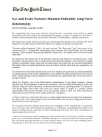 Bài đọc 14.2. U.S. and Trade Partners Maintain Unhealthy Long-Term Relationship (Chỉ có bản tiếng Anh)