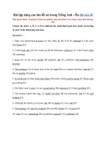 Tải Bài tập nâng cao tìm lỗi sai trong Tiếng Anh - Ôn thi vào 10 - Bài tập tìm lỗi sai Tiếng Anh nâng cao có đáp án