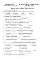 Đề thi học kì 1 môn Tiếng Anh 11 năm 2019-2020 có đáp án - Trường THPT Phan Ngọc Hiển