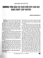 Những yêu cầu cơ bản đối với cán bộ chủ chốt cấp huyện.