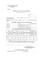 Mẫu biên bản thanh lý tài sản cố định của ngân hàng nhà nước