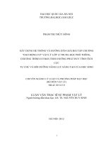 Xây dựng hệ thống và hướng dẫn giải bài tập chương dao động cơ vật lý lớp 12 trung học phổ thông, chương trình cơ bản theo hướng phát huy tính tích cực tự chủ và bồi dưỡng năng lực sáng tạo của học sinh   