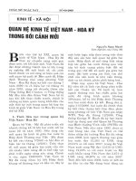 Quan hệ kinh tế Việt Nam - Hoa Kỳ trong bối cảnh mới.