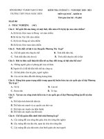 Đề thi học kì 1 môn Lịch sử 10 năm 2020-2021 có đáp án - Trường THPT Phan Ngọc Hiển