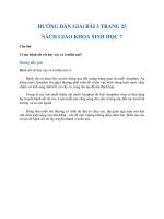 Hướng dẫn giải bài 3 trang 25 sgk Sinh học 7