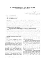 Sử dụng bài toán thực tiễn trong dạy học chủ đề tích phân lớp 12