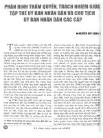 Phân định thẩm quyền, trách nhiệm giữa tập thể ủy ban nhân dân và chủ tịch ủy ban nhân dân các cấp