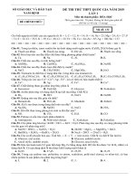 Đề thi thử môn Hóa 2019 sở GD&ĐT Nam Định lần 1