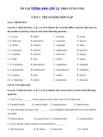 Tải Bài tập nâng cao tiếng Anh lớp 11 Unit 1 The Generation Gap - Ôn tập tiếng Anh lớp 11 theo từng Unit có đáp án