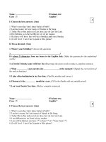 Tải Đề kiểm tra 15 phút lớp 7 môn tiếng Anh có đáp án - Kiểm tra 15 phút tiếng Anh lớp 7