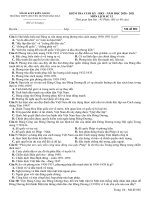 Đề thi học kì 1 môn Lịch sử 12 năm 2020-2021 có đáp án - Trường THPT chuyên Huỳnh Mẫn Đạt