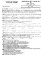 ĐÊ (TN+TL) VÀ ĐÁP ÁN KIỂM TRA GIỮA KÌ 2 VẬT LÝ 11