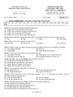 Đề thi học kì 1 môn Địa lí 11 năm 2020-2021 có đáp án - Trường THPT Ngô Gia Tự