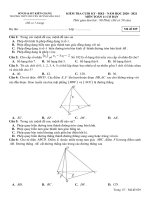 Đề thi học kì 1 môn Toán 11 năm 2020-2021 có đáp án - Trường THPT chuyên Huỳnh Mẫn Đạt (Khối cơ bản)