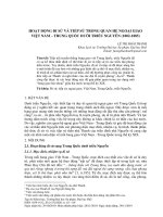 Hoạt động đi sứ và tiếp sứ trong quan hệ ngoại giao Việt Nam – Trung Quốc dưới triều Nguyễn (1802-1885)