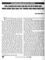 Tiêu chuẩn đội ngũ cán bộ cơ sở ở miền núi, vùng đồng bào dân tộc trong giai đoạn hiện nay.