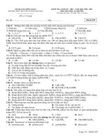 Đề thi học kì 1 môn Hóa học 12 năm 2020-2021 có đáp án - Trường THPT chuyên Huỳnh Mẫn Đạt (Khối chuyên)
