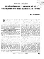 Sự điều chỉnh quản lý nhà nước đối với quan hệ phân phối trong nền kinh tế thị trường.